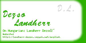 dezso landherr business card